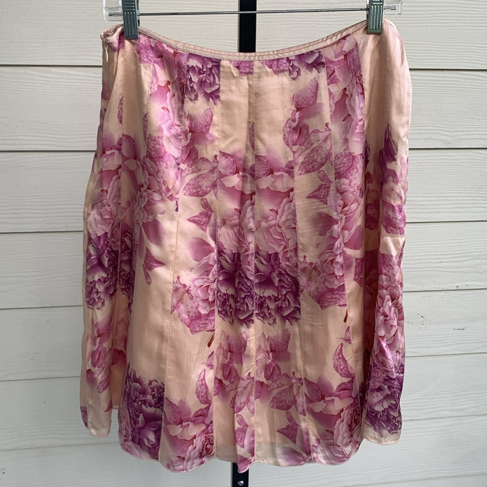Y2K Ann Taylor vintage silk floral midi feminine fairy skirt 8P - Picture 7 of 7